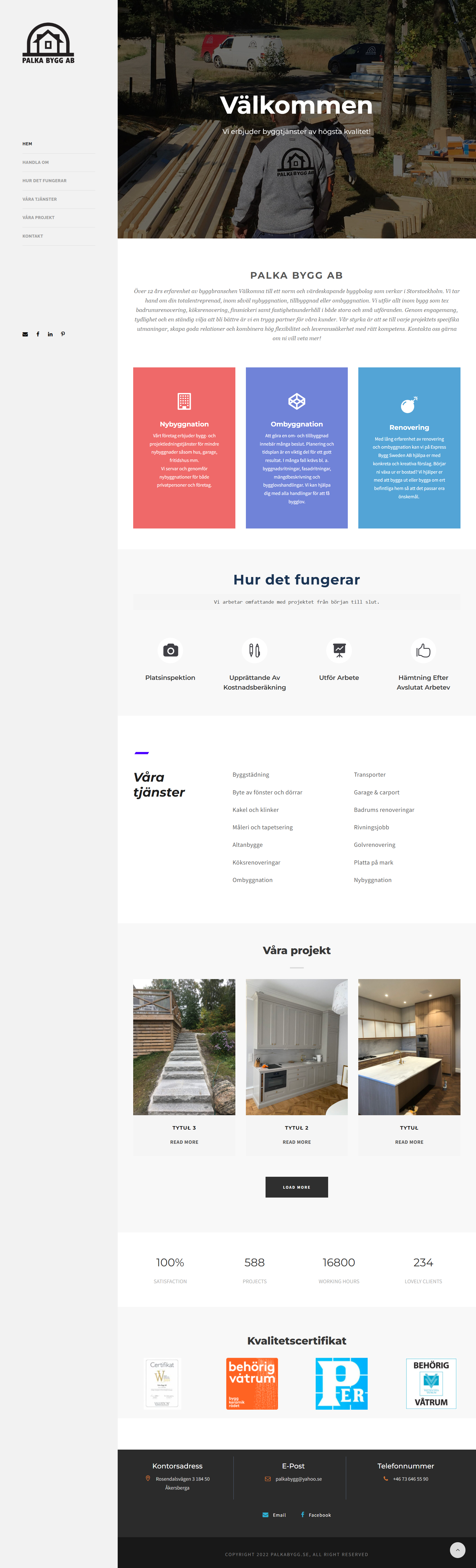 Pełny screenshot realizacji palkabygg.se
